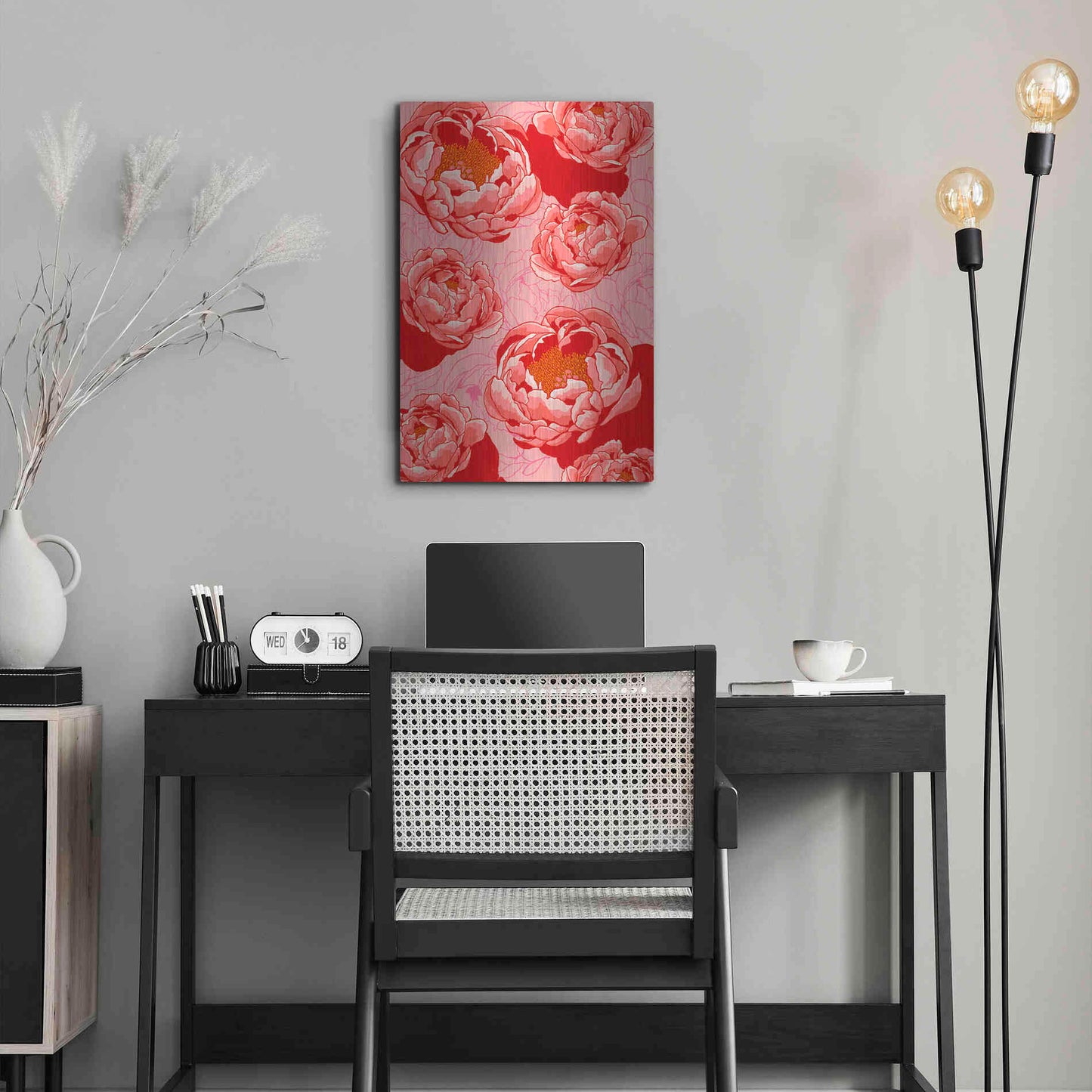 Luxe Metal Art 'Peony Daydreams' by Hello Angel, Metal Wall Art,16x24