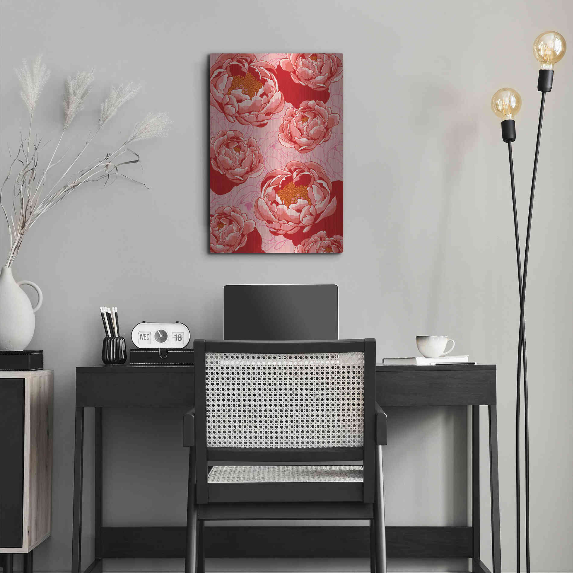 Luxe Metal Art 'Peony Daydreams' by Hello Angel, Metal Wall Art,16x24