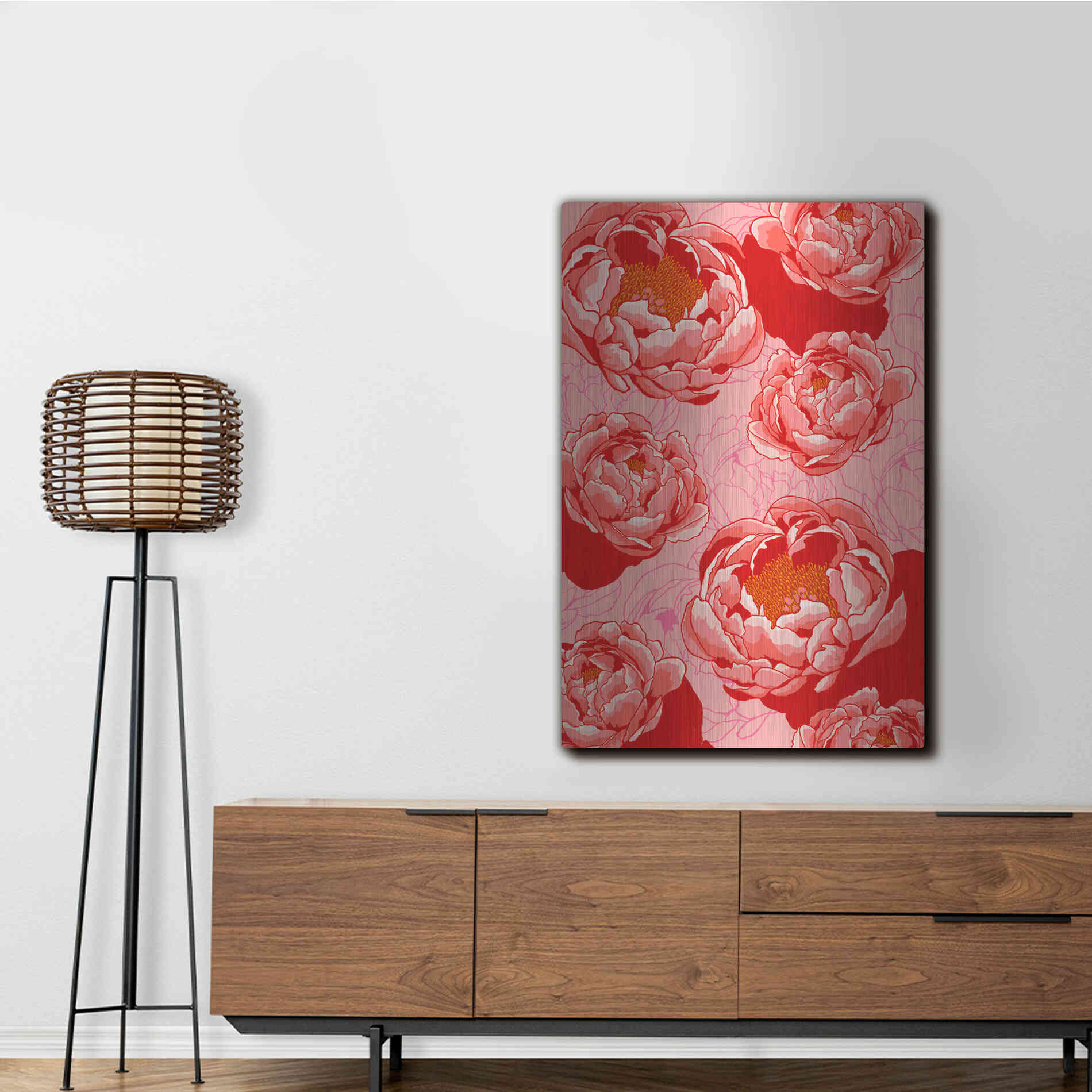 Luxe Metal Art 'Peony Daydreams' by Hello Angel, Metal Wall Art,24x36