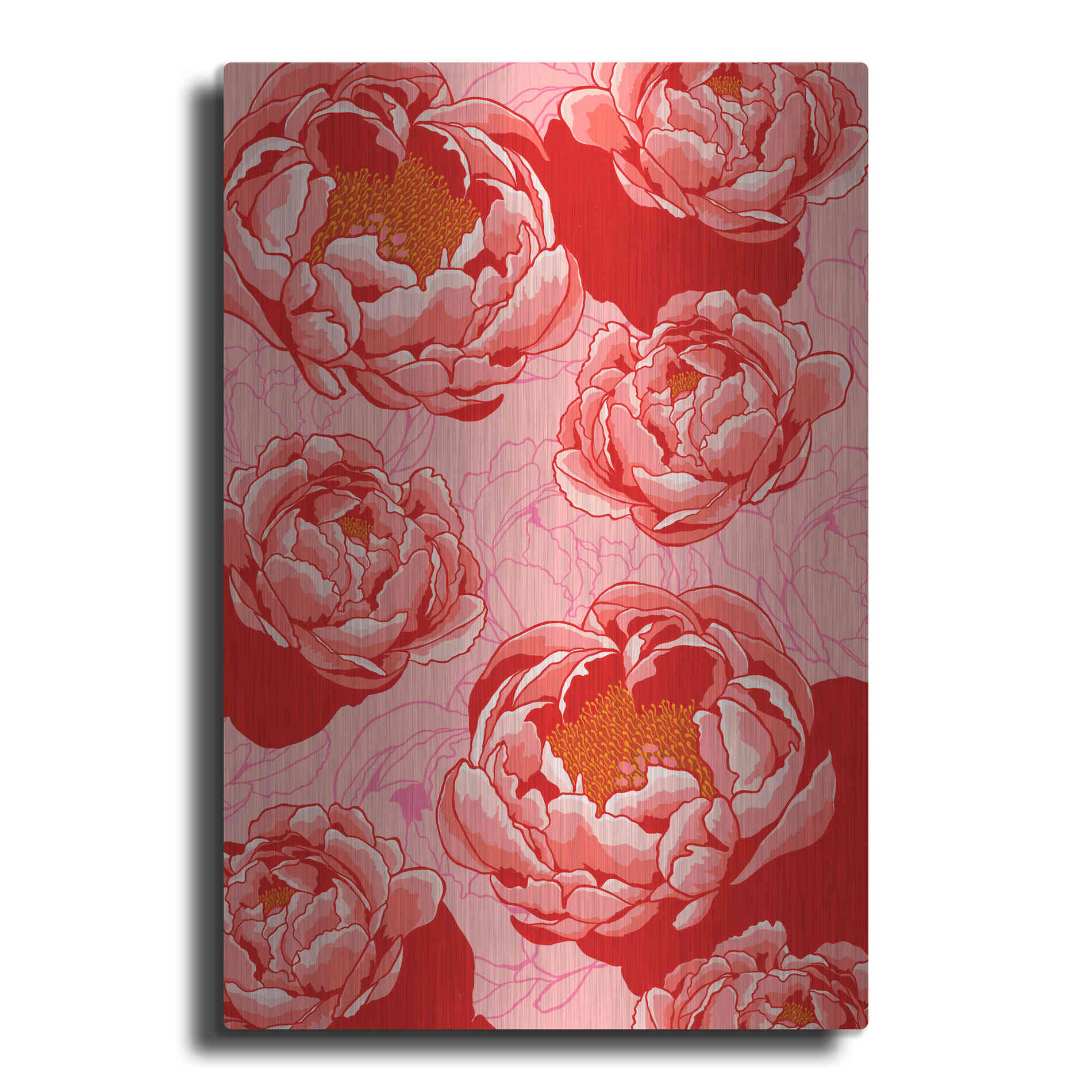 Luxe Metal Art 'Peony Daydreams' by Hello Angel, Metal Wall Art