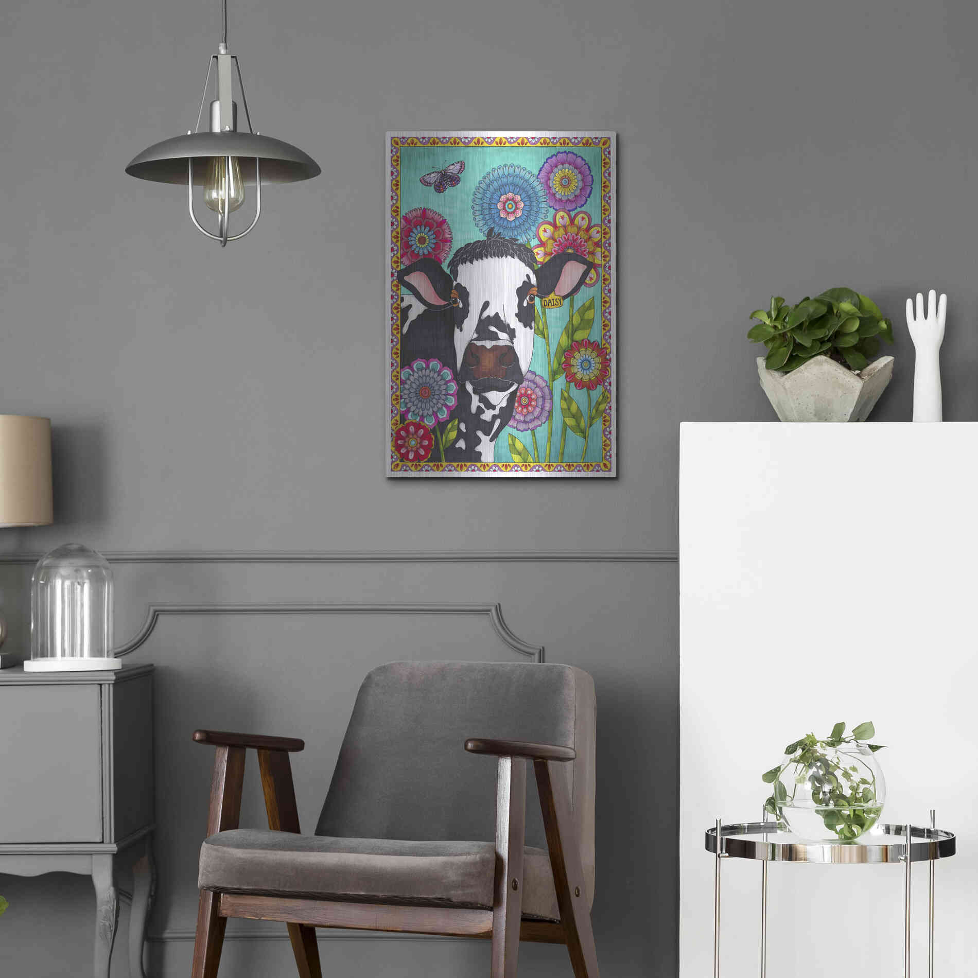 Luxe Metal Art 'Dairy Queen' by Hello Angel, Metal Wall Art,16x24