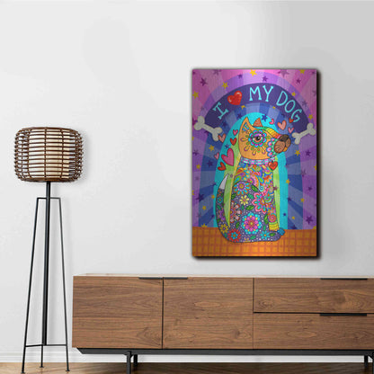 Luxe Metal Art 'I Love my Dog' by Hello Angel, Metal Wall Art,24x36