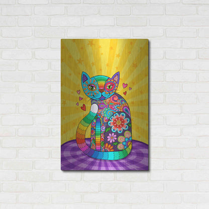 Luxe Metal Art 'Cats Meow' by Hello Angel, Metal Wall Art,24x36