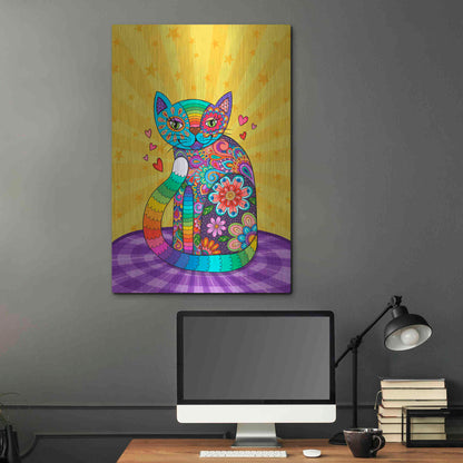 Luxe Metal Art 'Cats Meow' by Hello Angel, Metal Wall Art,24x36