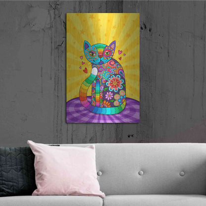 Luxe Metal Art 'Cats Meow' by Hello Angel, Metal Wall Art,24x36