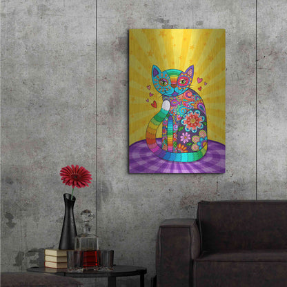 Luxe Metal Art 'Cats Meow' by Hello Angel, Metal Wall Art,24x36