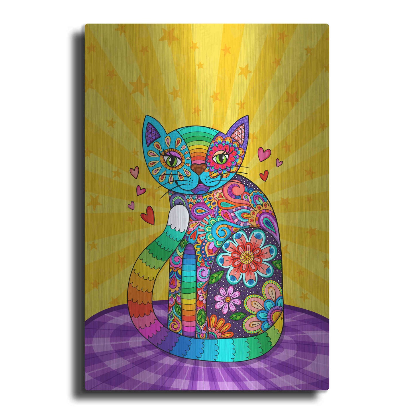 Luxe Metal Art 'Cats Meow' by Hello Angel, Metal Wall Art