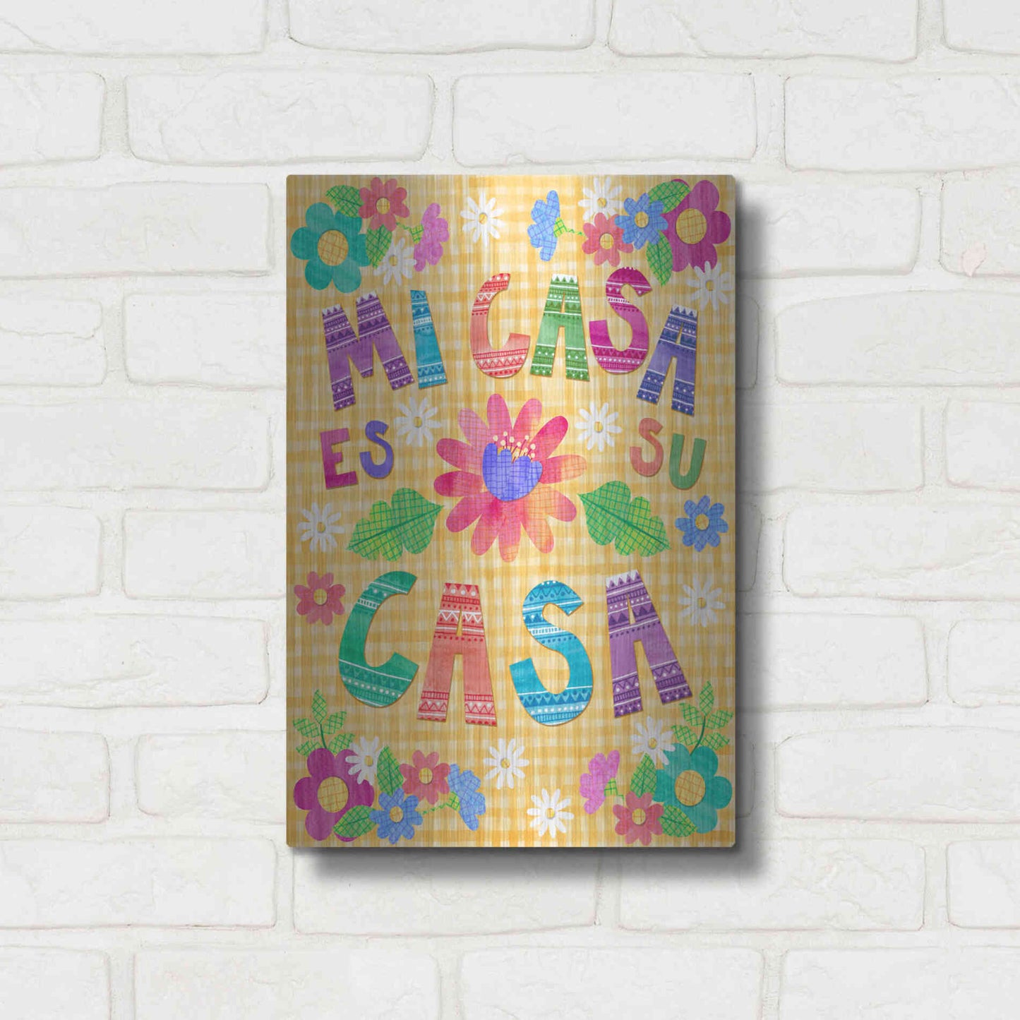 Luxe Metal Art 'Mi Casa Es Su Casa' by Hello Angel, Metal Wall Art,12x16