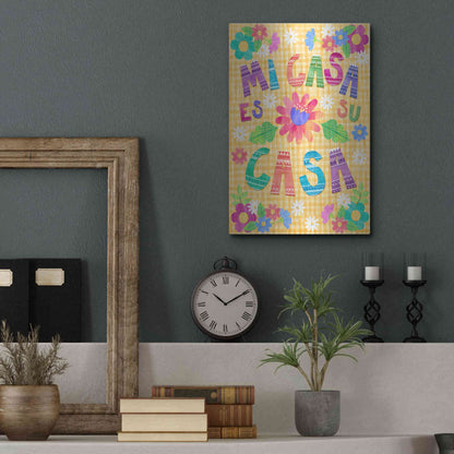 Luxe Metal Art 'Mi Casa Es Su Casa' by Hello Angel, Metal Wall Art,12x16