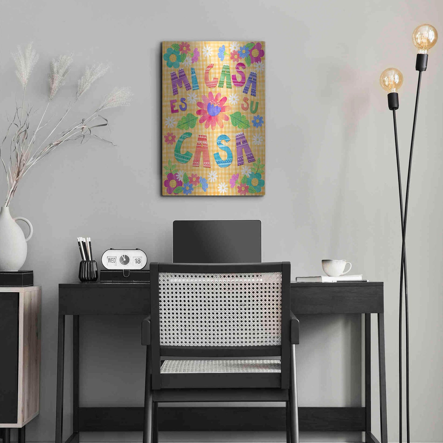 Luxe Metal Art 'Mi Casa Es Su Casa' by Hello Angel, Metal Wall Art,16x24