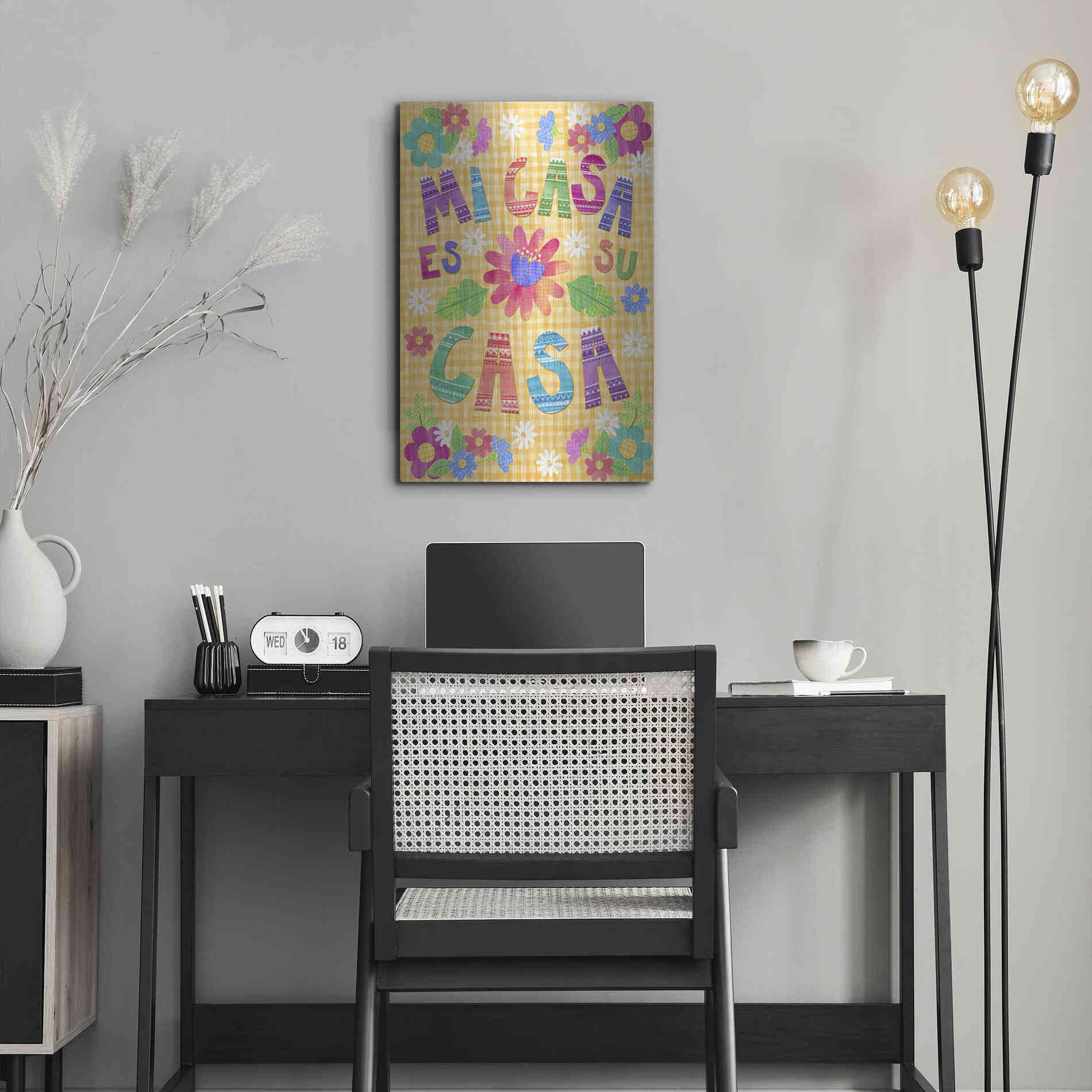 Luxe Metal Art 'Mi Casa Es Su Casa' by Hello Angel, Metal Wall Art,16x24