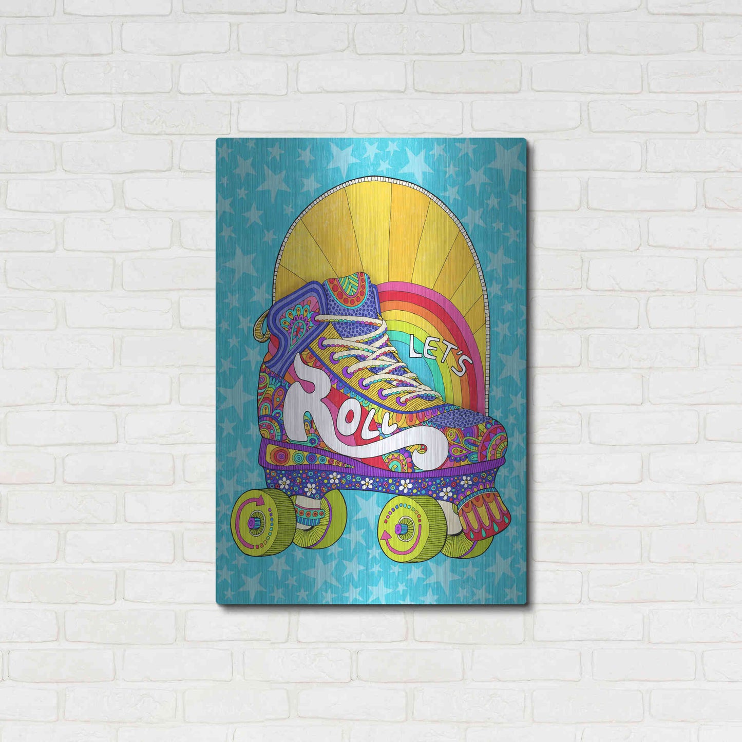 Luxe Metal Art 'Lets Roll' by Hello Angel, Metal Wall Art,24x36