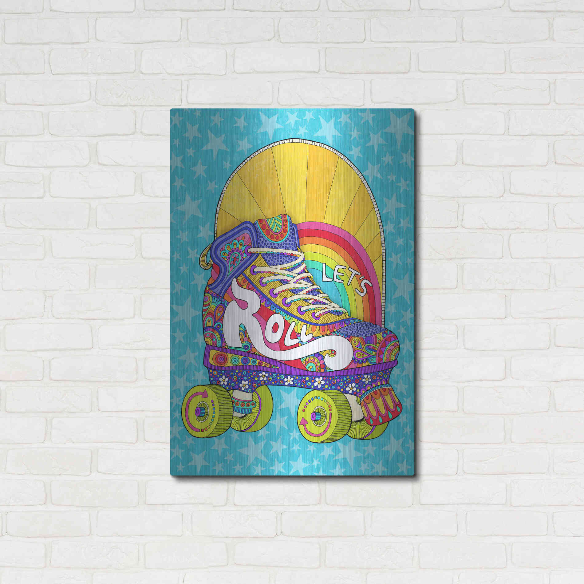 Luxe Metal Art 'Lets Roll' by Hello Angel, Metal Wall Art,24x36