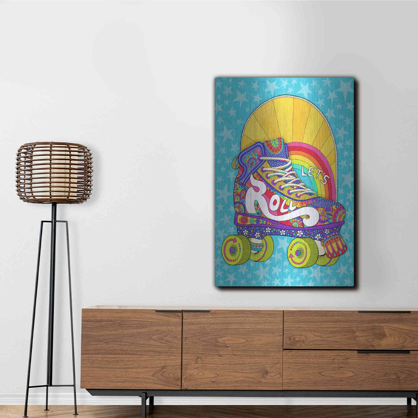 Luxe Metal Art 'Lets Roll' by Hello Angel, Metal Wall Art,24x36