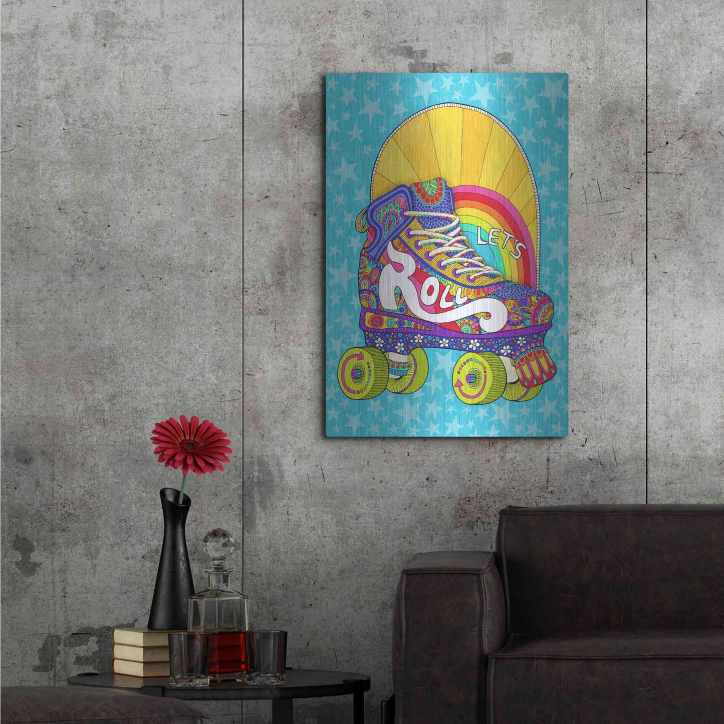 Luxe Metal Art 'Lets Roll' by Hello Angel, Metal Wall Art,24x36