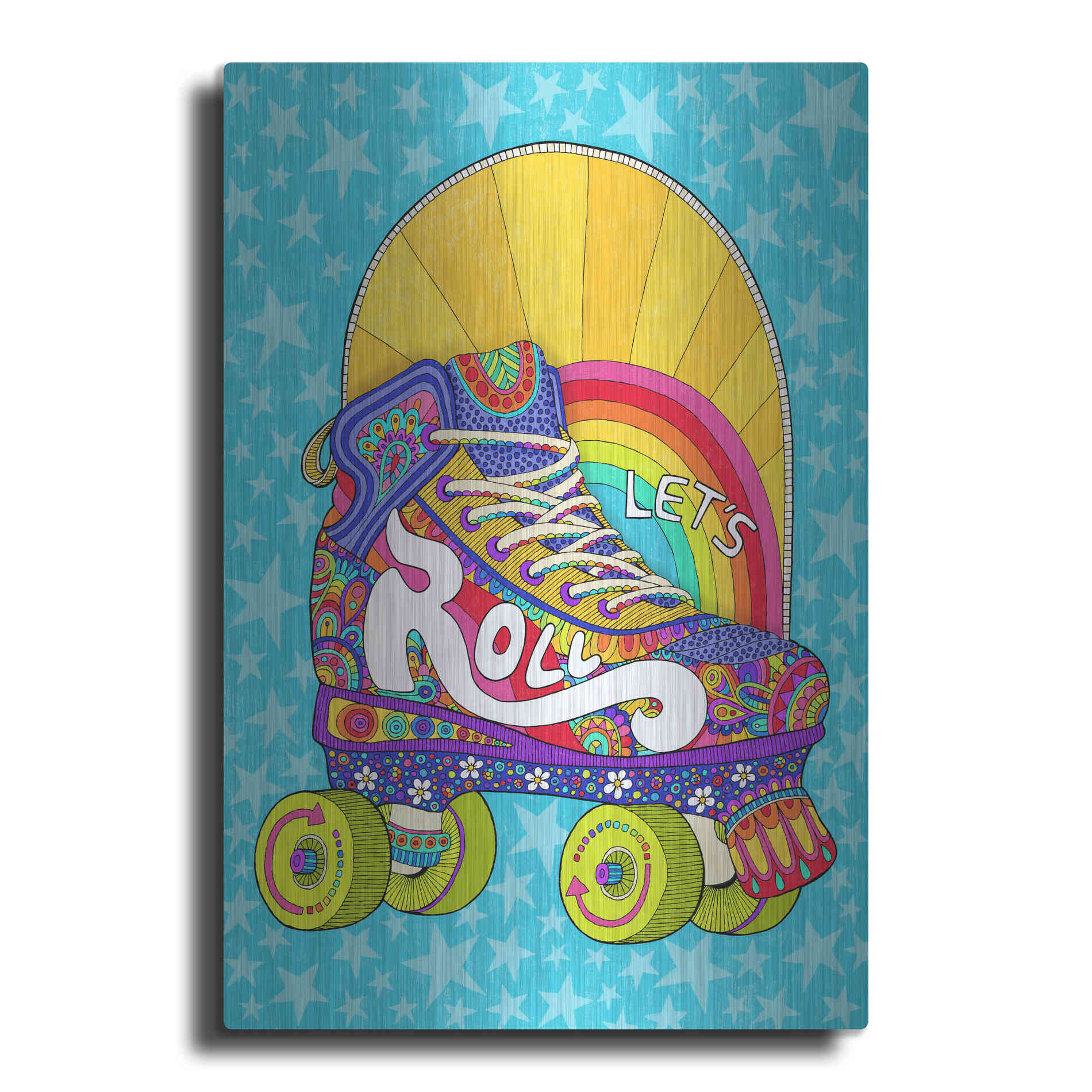 Luxe Metal Art 'Lets Roll' by Hello Angel, Metal Wall Art