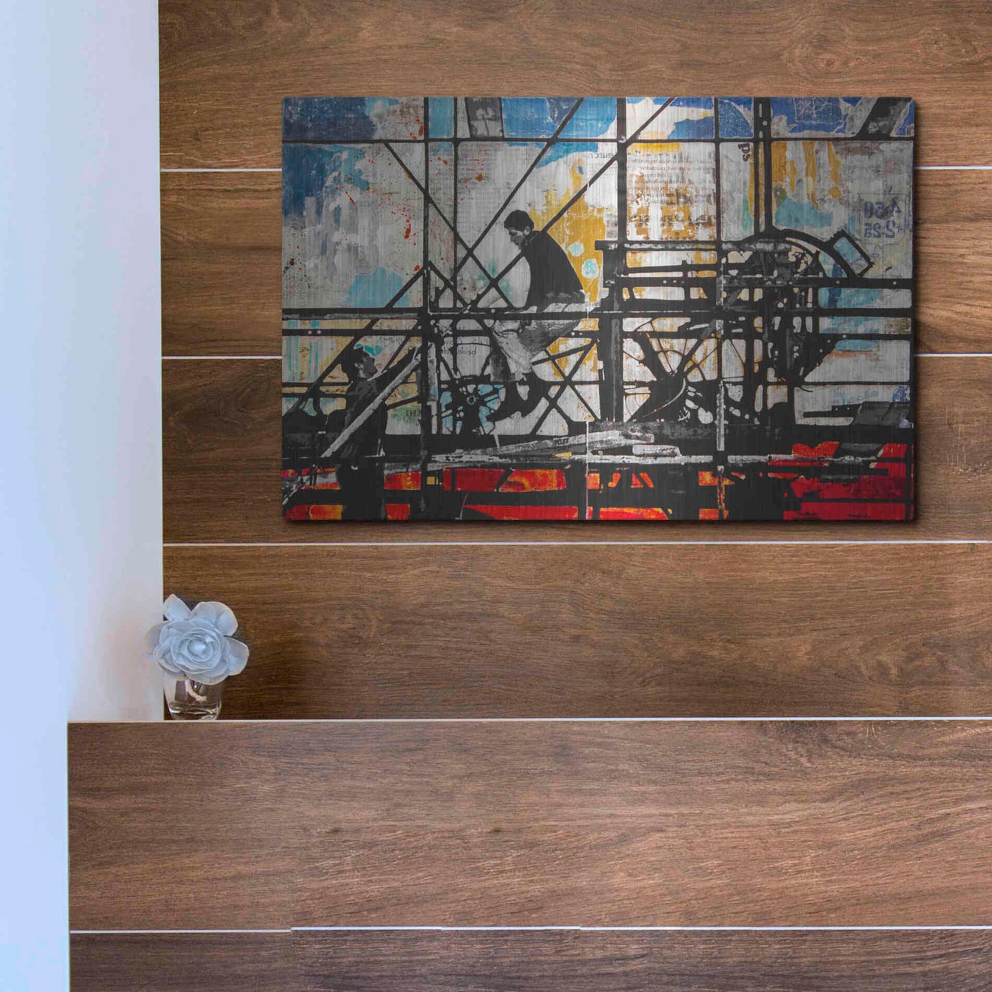 Luxe Metal Art 'Four Corners' by DB Waterman, Metal Wall Art,16x12