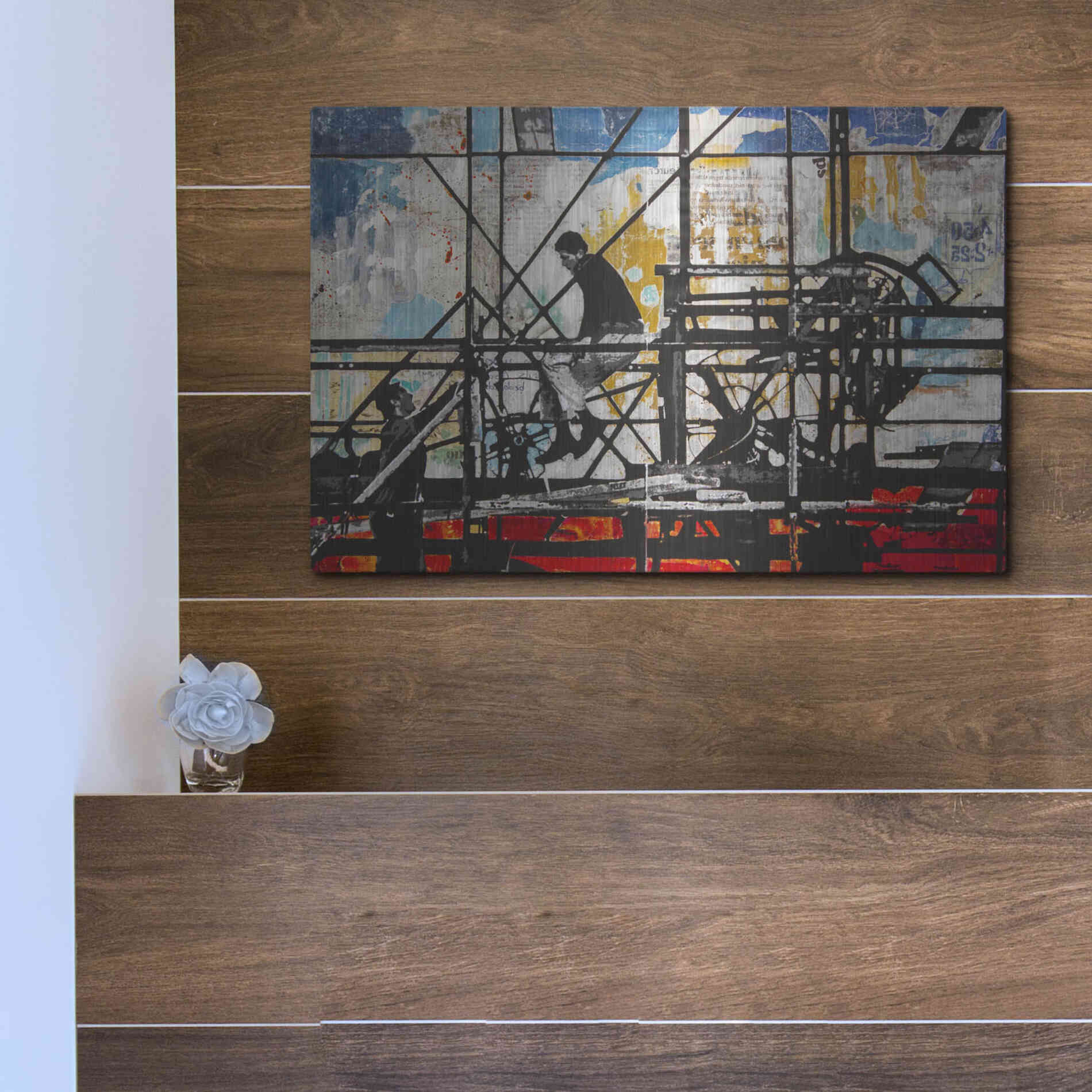 Luxe Metal Art 'Four Corners' by DB Waterman, Metal Wall Art,16x12