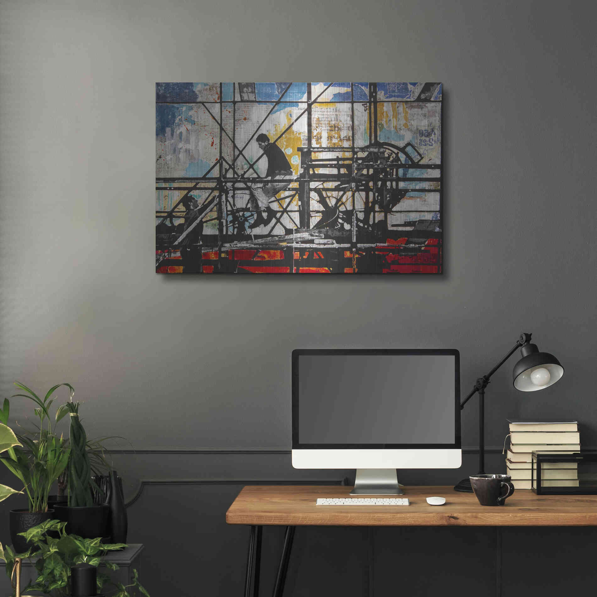 Luxe Metal Art 'Four Corners' by DB Waterman, Metal Wall Art,36x24