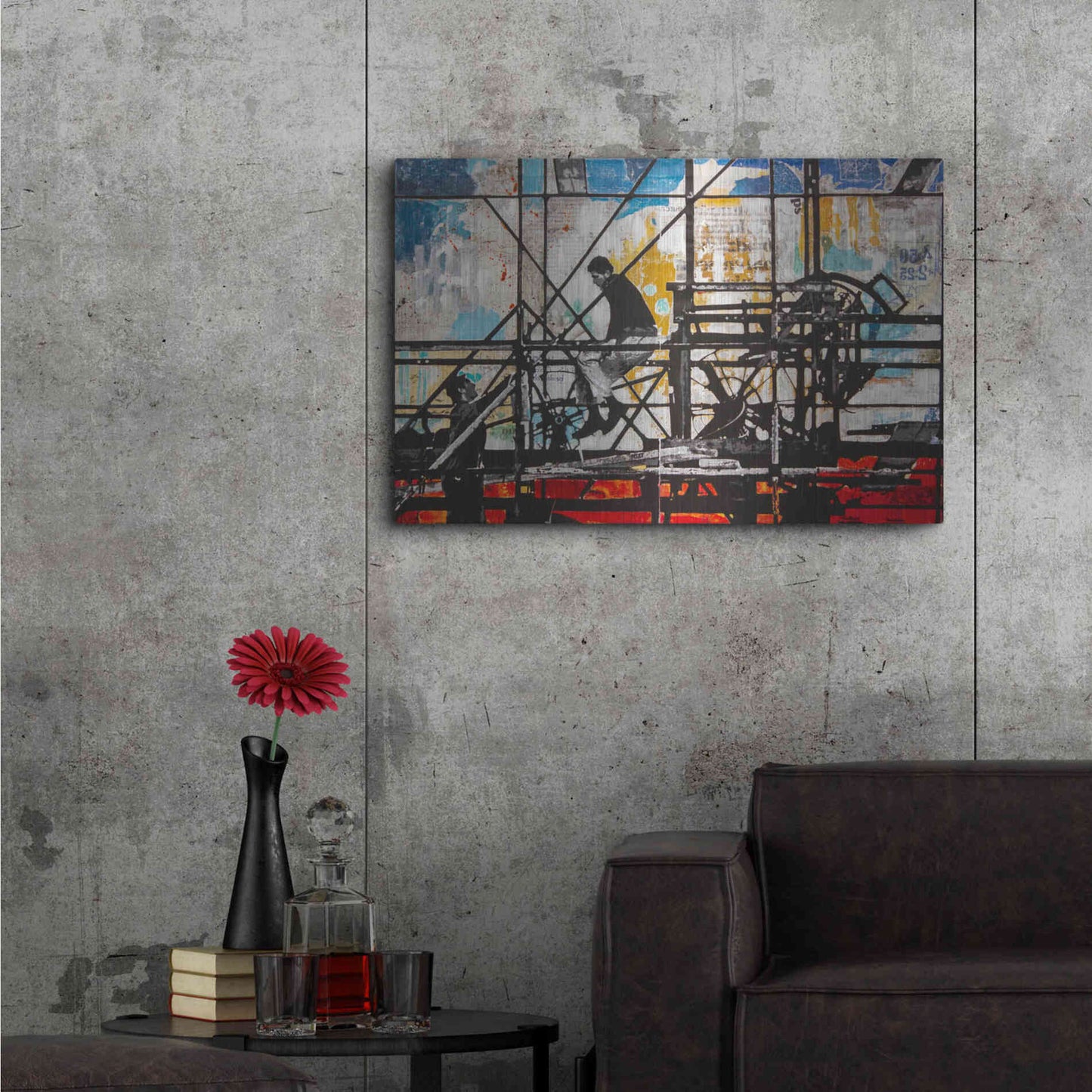 Luxe Metal Art 'Four Corners' by DB Waterman, Metal Wall Art,36x24