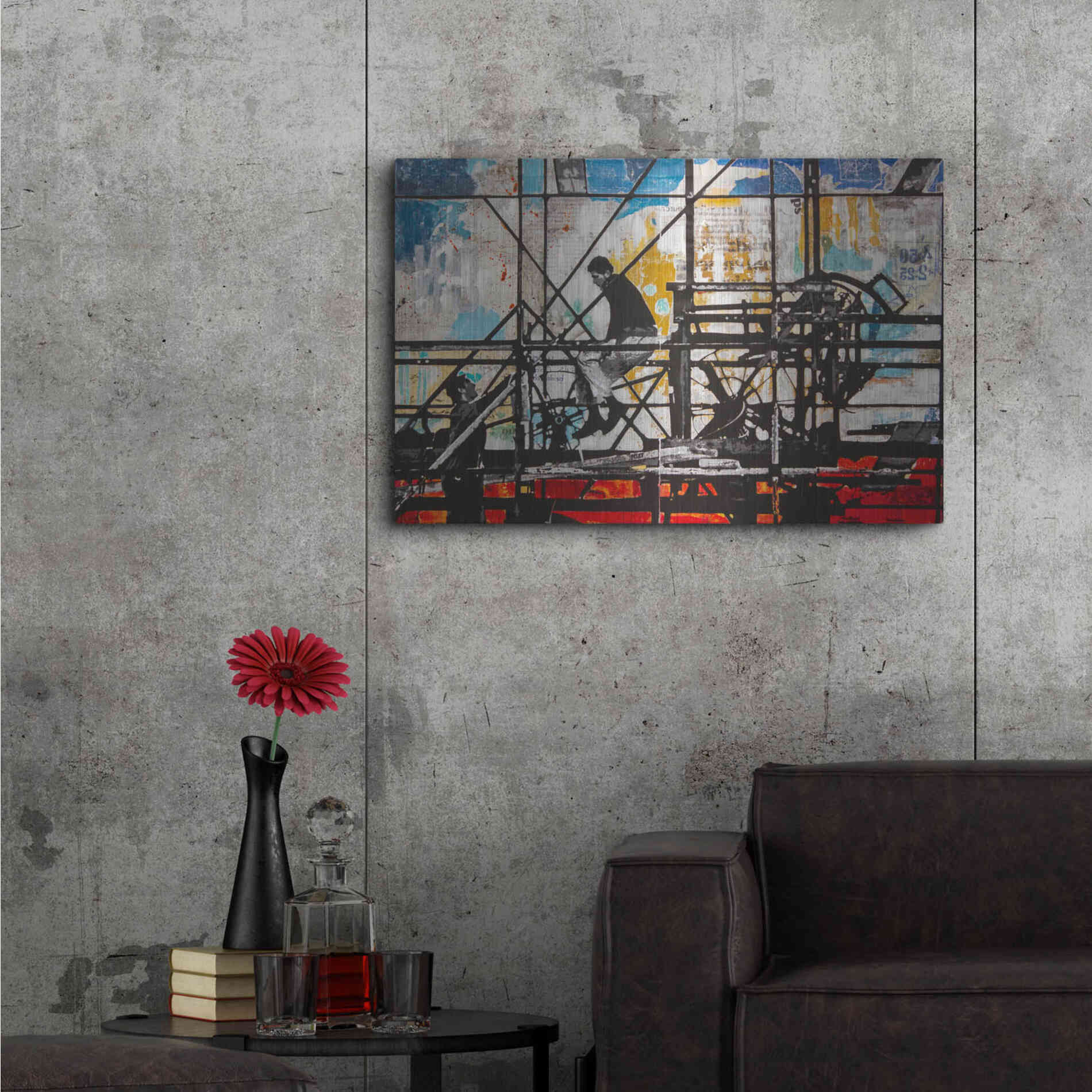 Luxe Metal Art 'Four Corners' by DB Waterman, Metal Wall Art,36x24