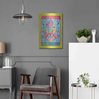 Luxe Metal Art 'Hamsa of Happiness' by Hello Angel, Metal Wall Art,16x24
