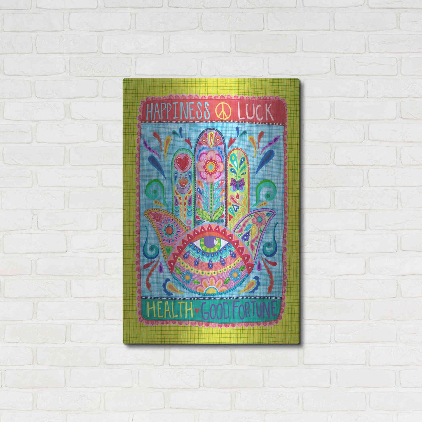 Luxe Metal Art 'Hamsa of Happiness' by Hello Angel, Metal Wall Art,24x36