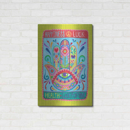 Luxe Metal Art 'Hamsa of Happiness' by Hello Angel, Metal Wall Art,24x36