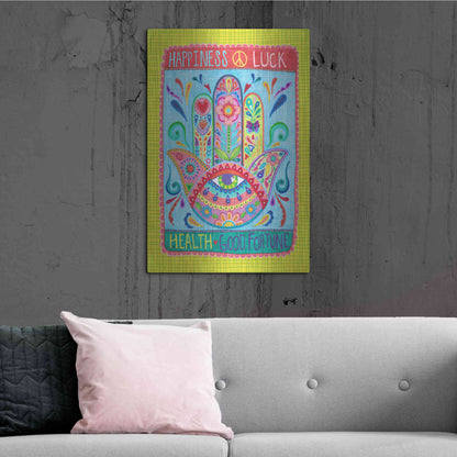 Luxe Metal Art 'Hamsa of Happiness' by Hello Angel, Metal Wall Art,24x36
