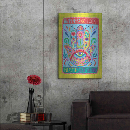 Luxe Metal Art 'Hamsa of Happiness' by Hello Angel, Metal Wall Art,24x36