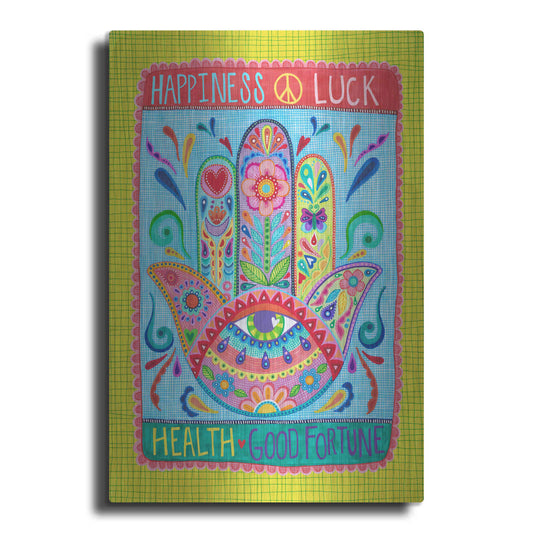 Luxe Metal Art 'Hamsa of Happiness' by Hello Angel, Metal Wall Art