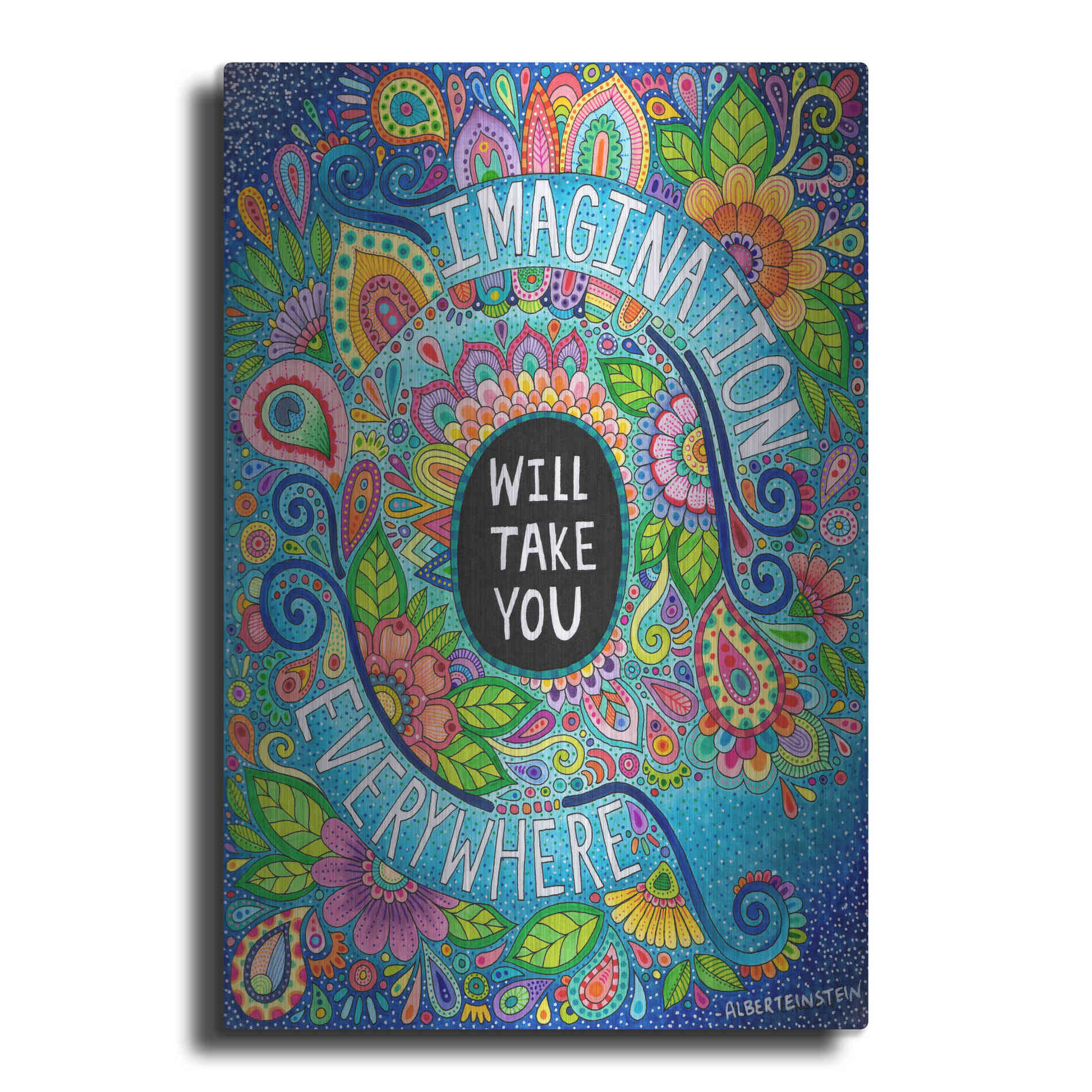 Luxe Metal Art 'Imagination Will Take You Everywhere ' by Hello Angel, Metal Wall Art