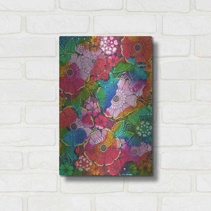 Luxe Metal Art 'My Rainbow Garden' by Hello Angel, Metal Wall Art,12x16