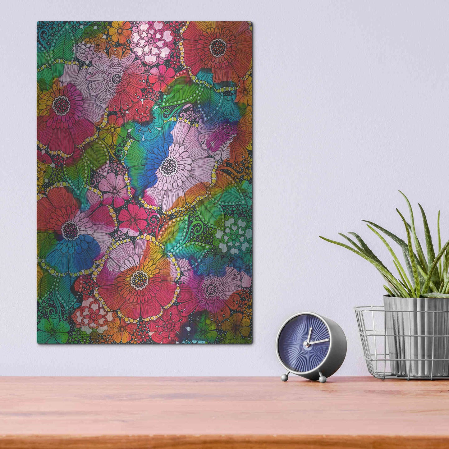 Luxe Metal Art 'My Rainbow Garden' by Hello Angel, Metal Wall Art,12x16