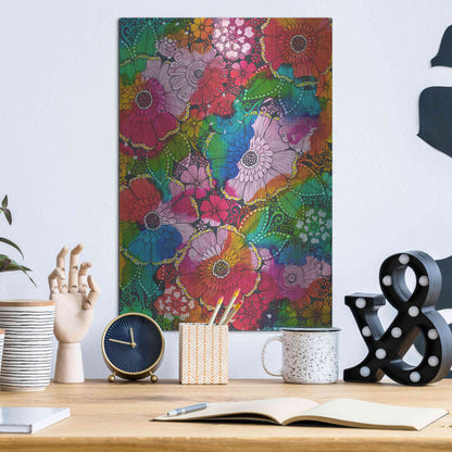 Luxe Metal Art 'My Rainbow Garden' by Hello Angel, Metal Wall Art,12x16