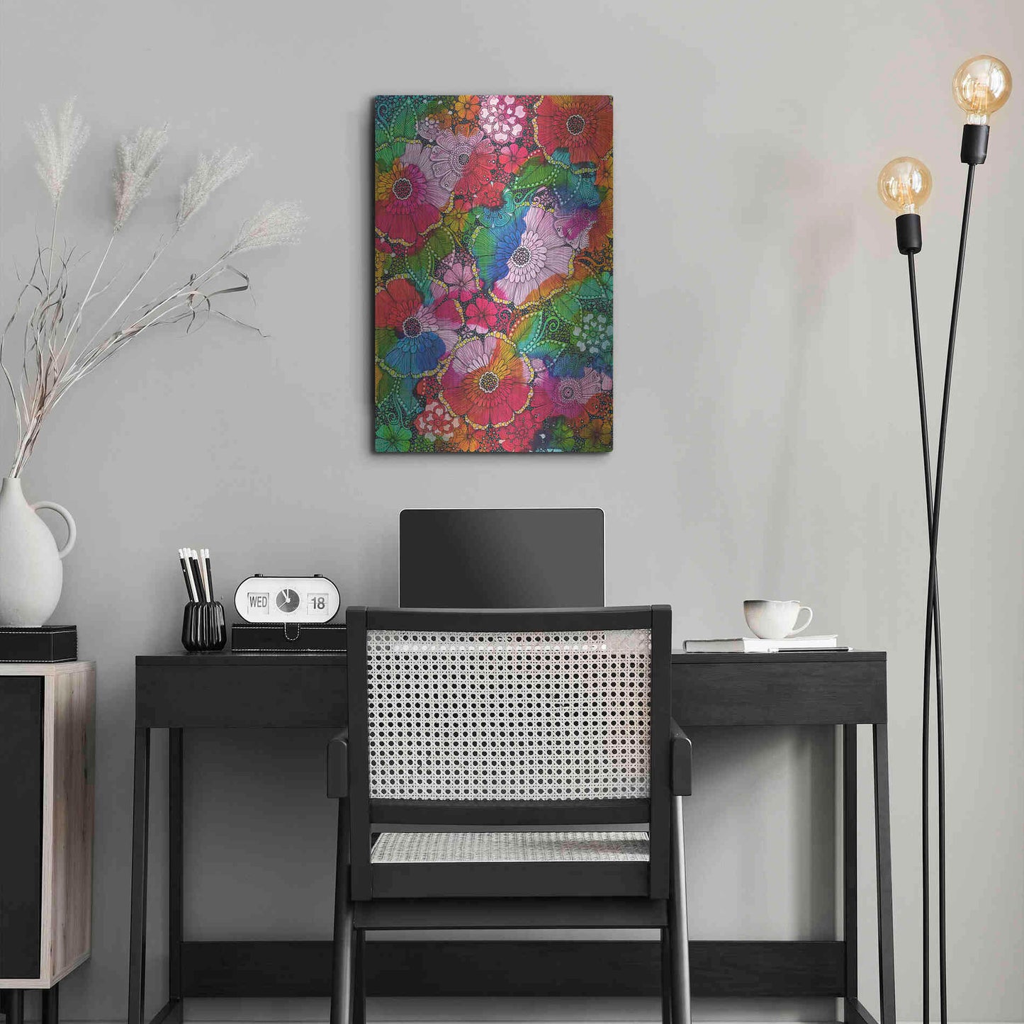 Luxe Metal Art 'My Rainbow Garden' by Hello Angel, Metal Wall Art,16x24