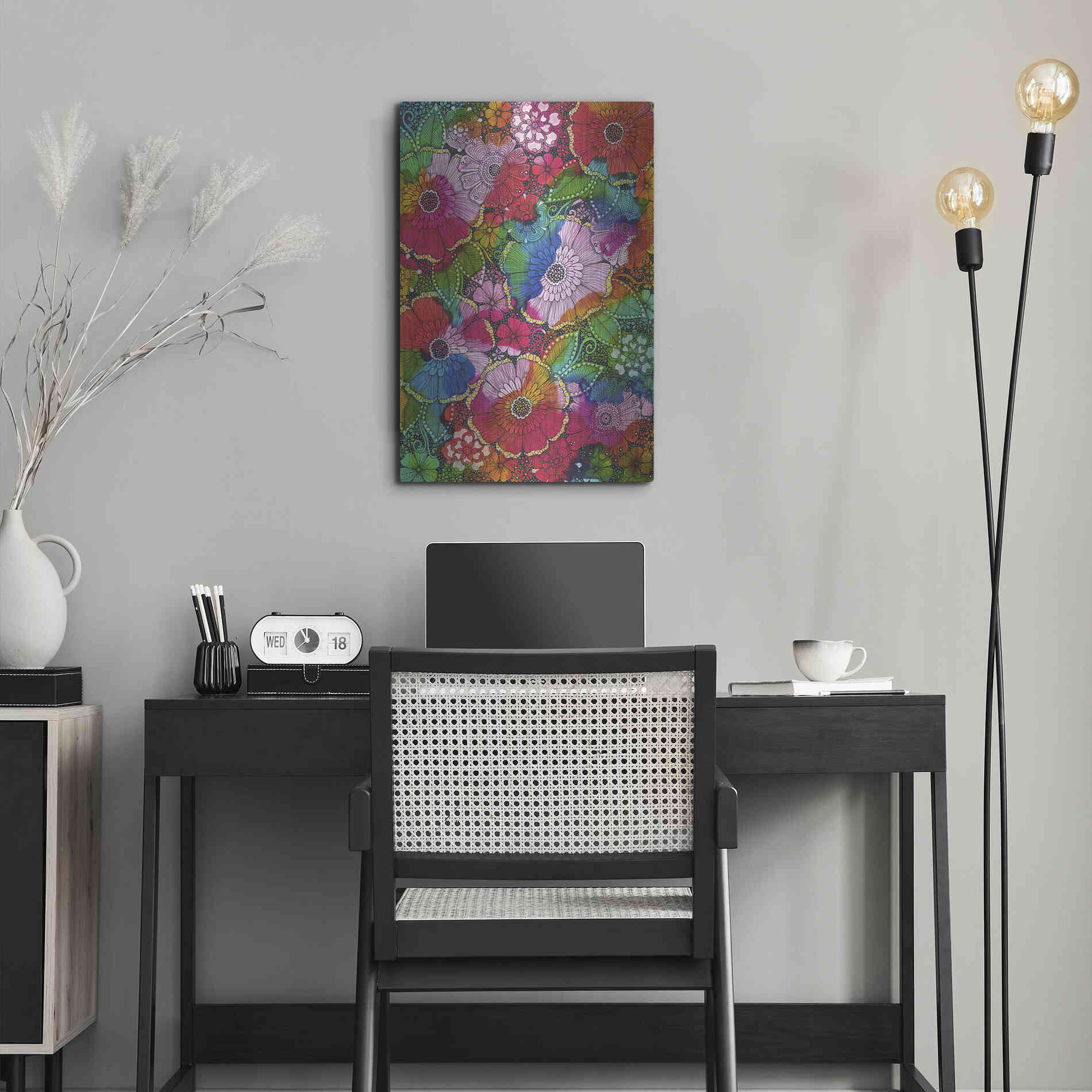 Luxe Metal Art 'My Rainbow Garden' by Hello Angel, Metal Wall Art,16x24