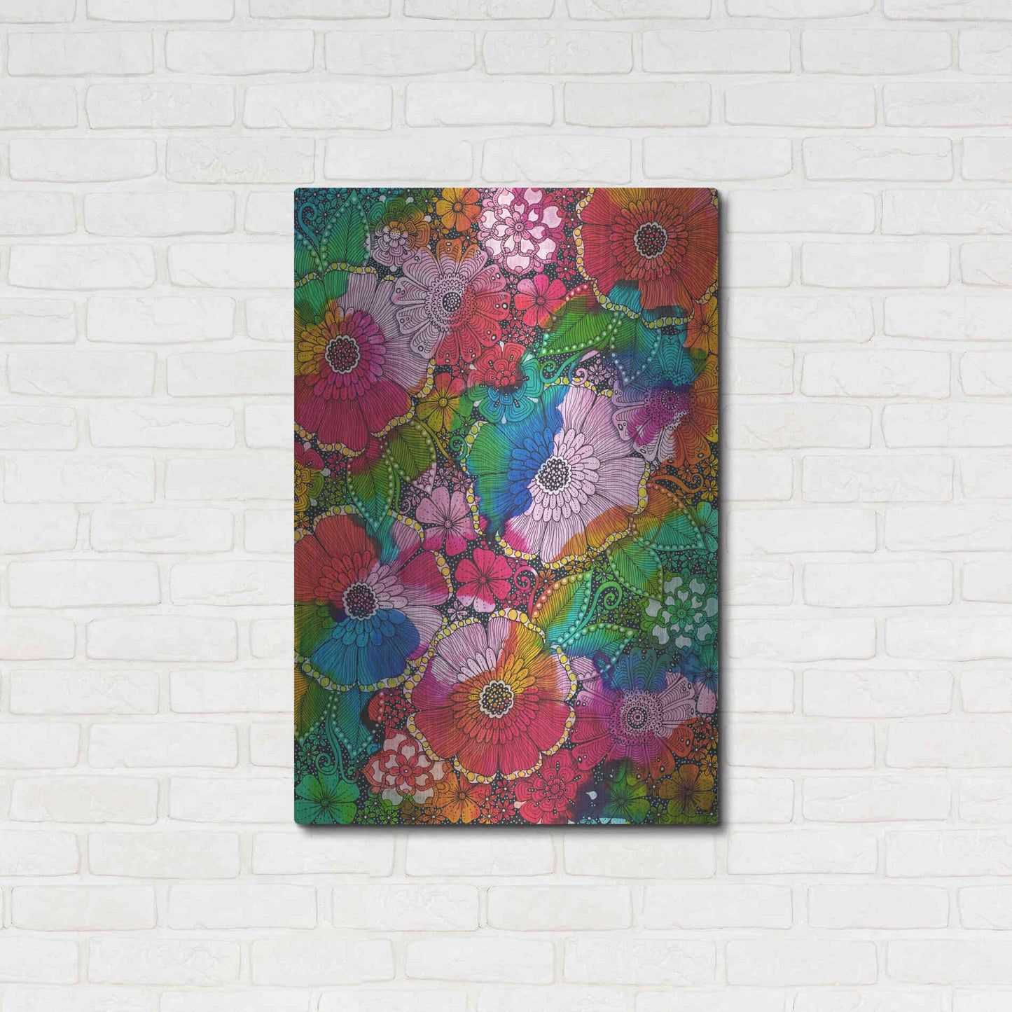 Luxe Metal Art 'My Rainbow Garden' by Hello Angel, Metal Wall Art,24x36