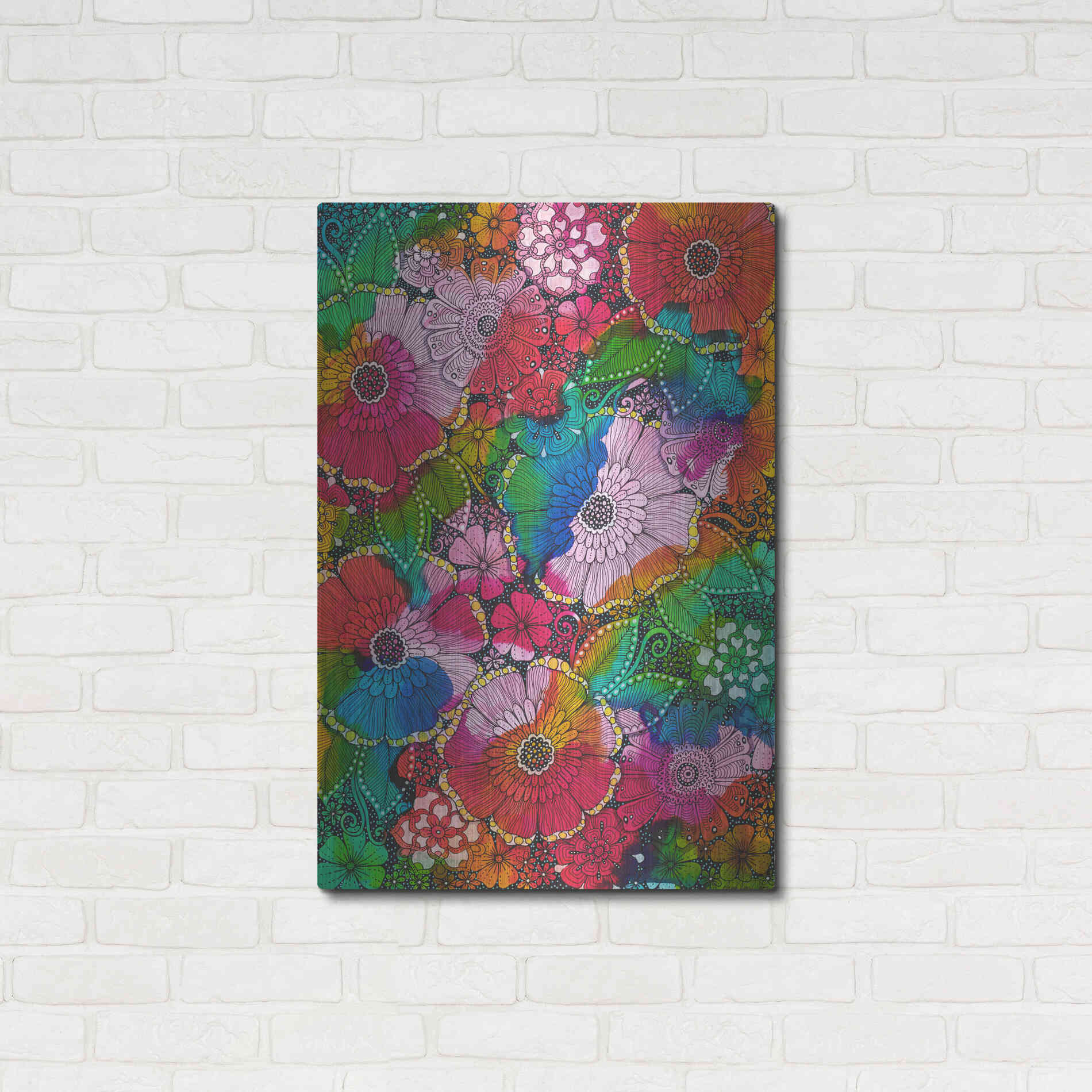 Luxe Metal Art 'My Rainbow Garden' by Hello Angel, Metal Wall Art,24x36