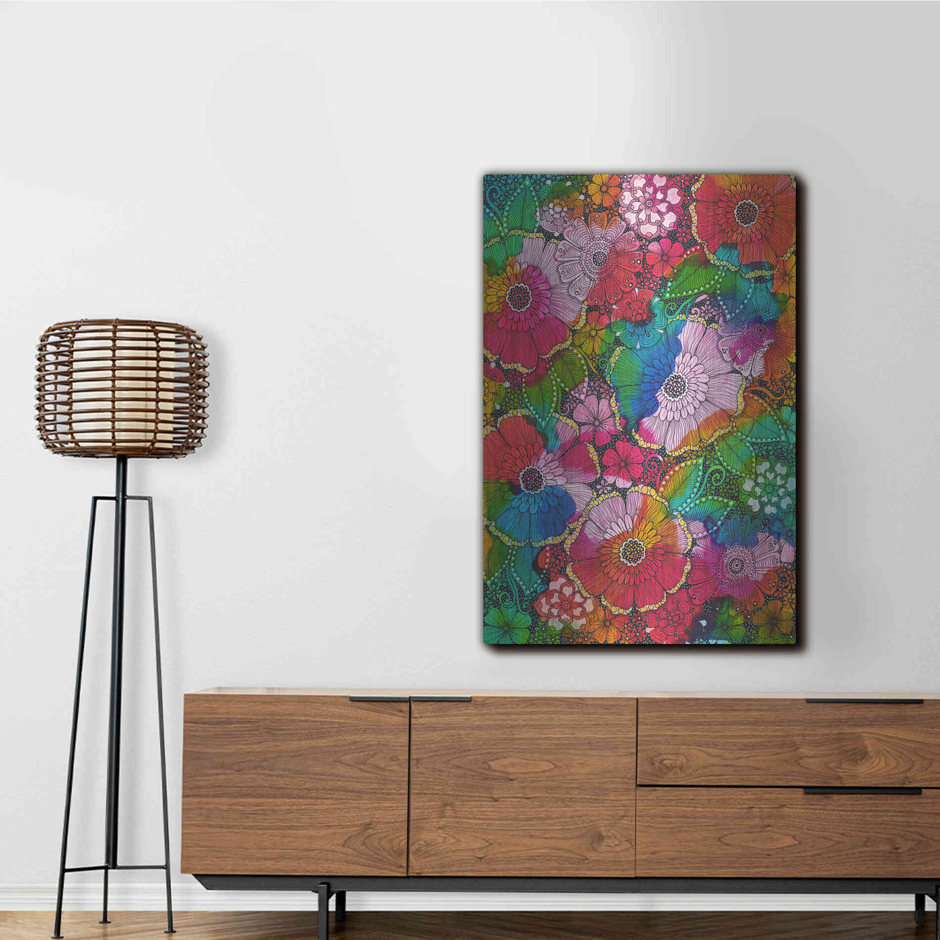 Luxe Metal Art 'My Rainbow Garden' by Hello Angel, Metal Wall Art,24x36