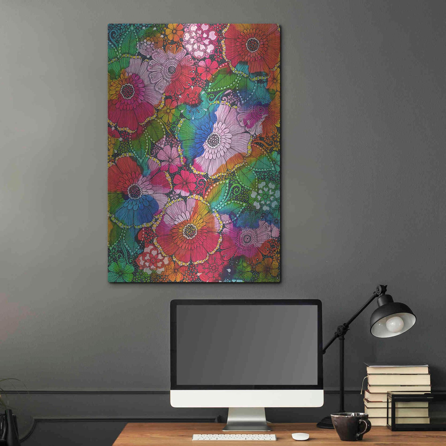 Luxe Metal Art 'My Rainbow Garden' by Hello Angel, Metal Wall Art,24x36