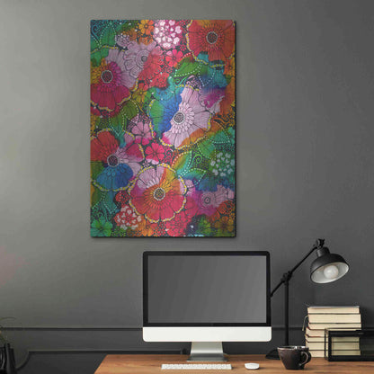 Luxe Metal Art 'My Rainbow Garden' by Hello Angel, Metal Wall Art,24x36