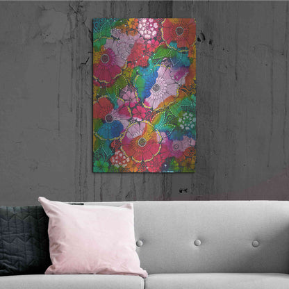 Luxe Metal Art 'My Rainbow Garden' by Hello Angel, Metal Wall Art,24x36