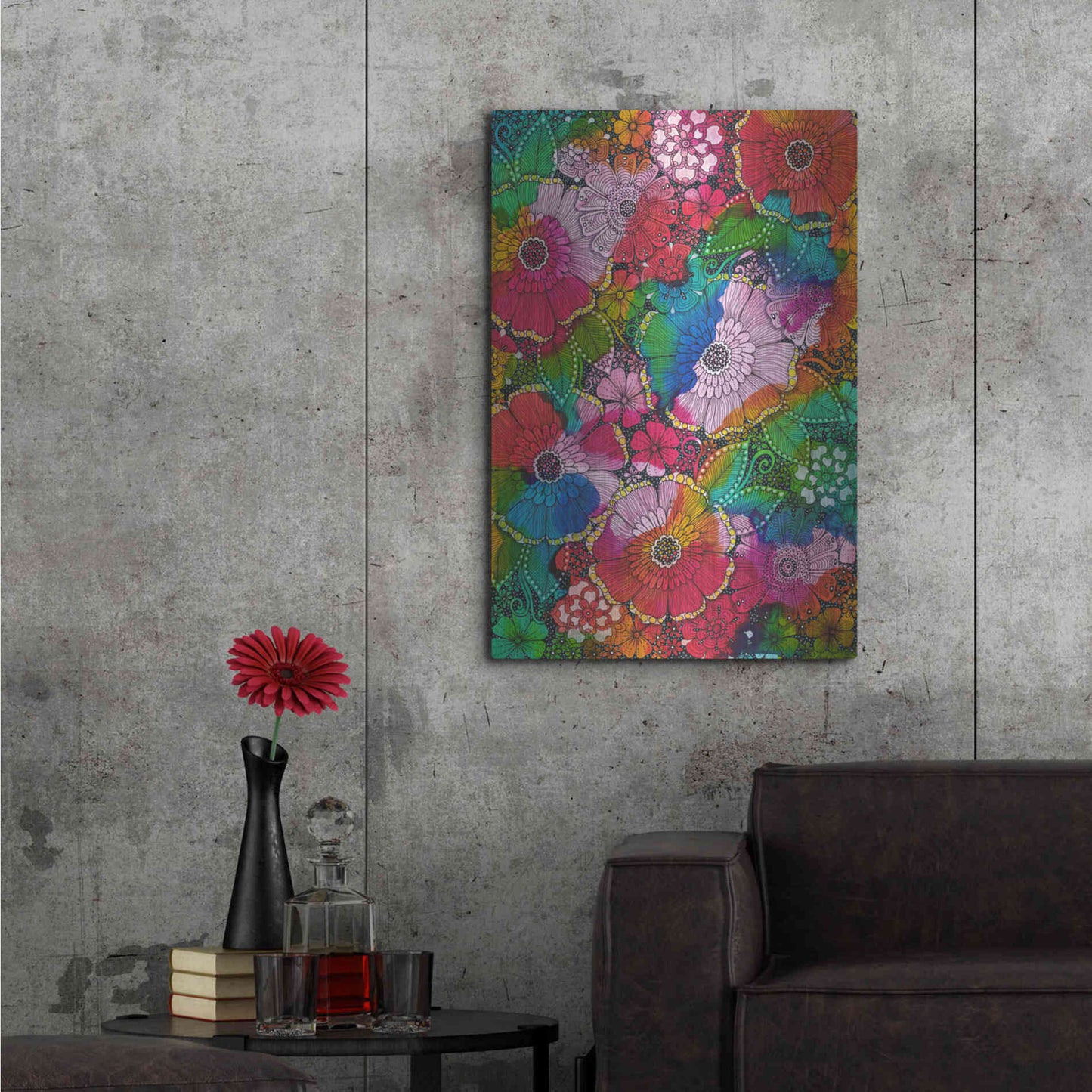 Luxe Metal Art 'My Rainbow Garden' by Hello Angel, Metal Wall Art,24x36