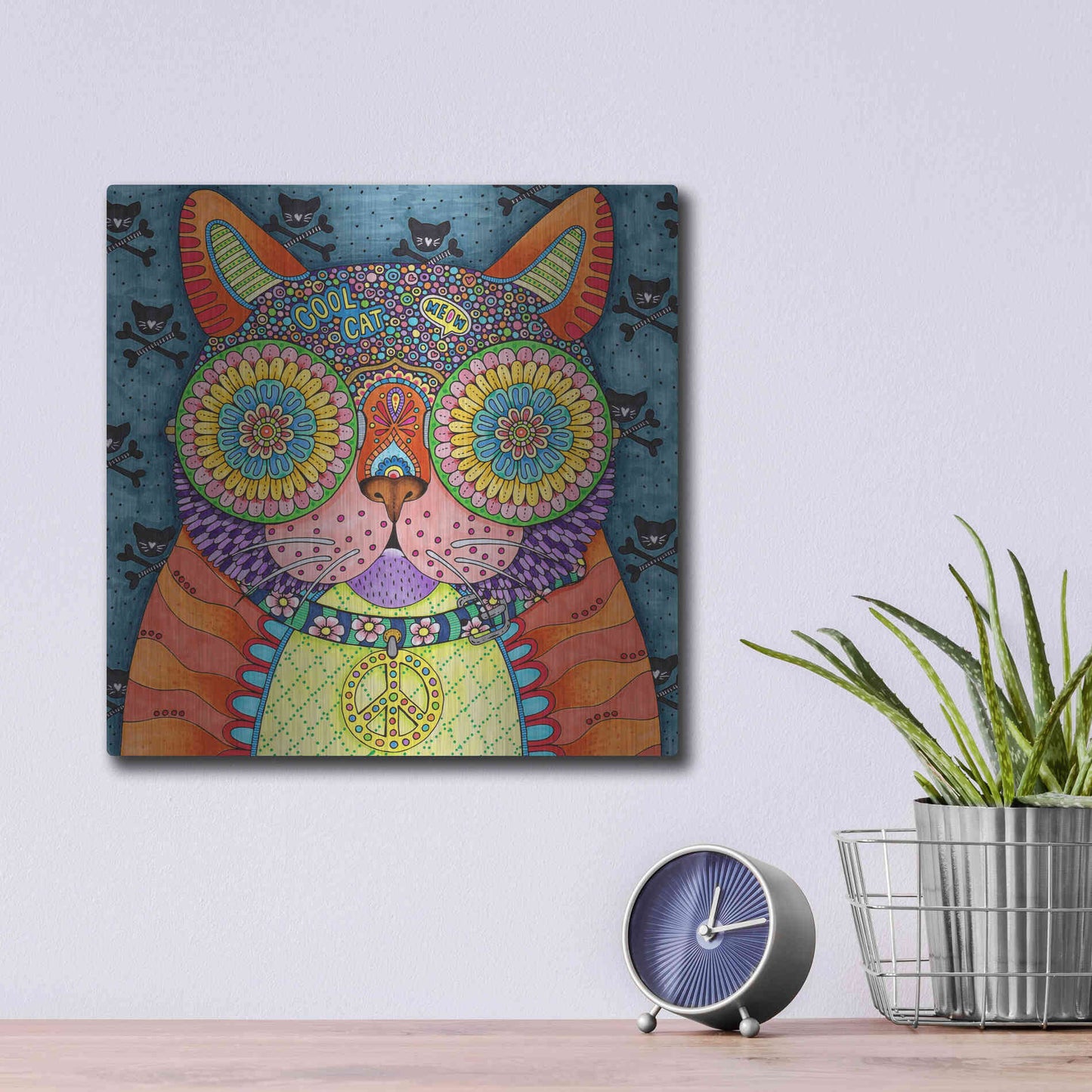 Luxe Metal Art 'Irresistible Animals 8 ' by Hello Angel, Metal Wall Art,12x12
