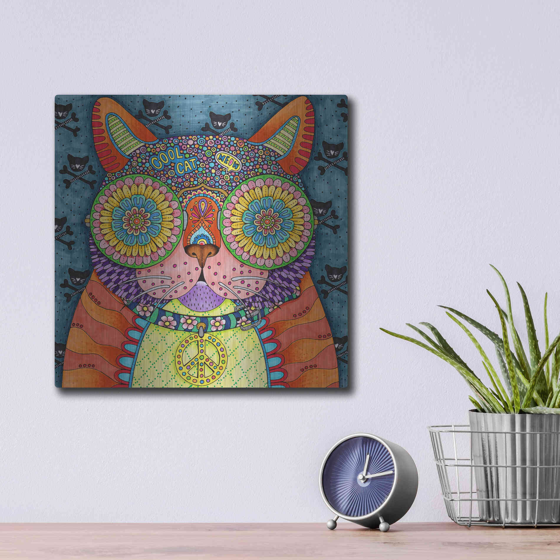 Luxe Metal Art 'Irresistible Animals 8 ' by Hello Angel, Metal Wall Art,12x12