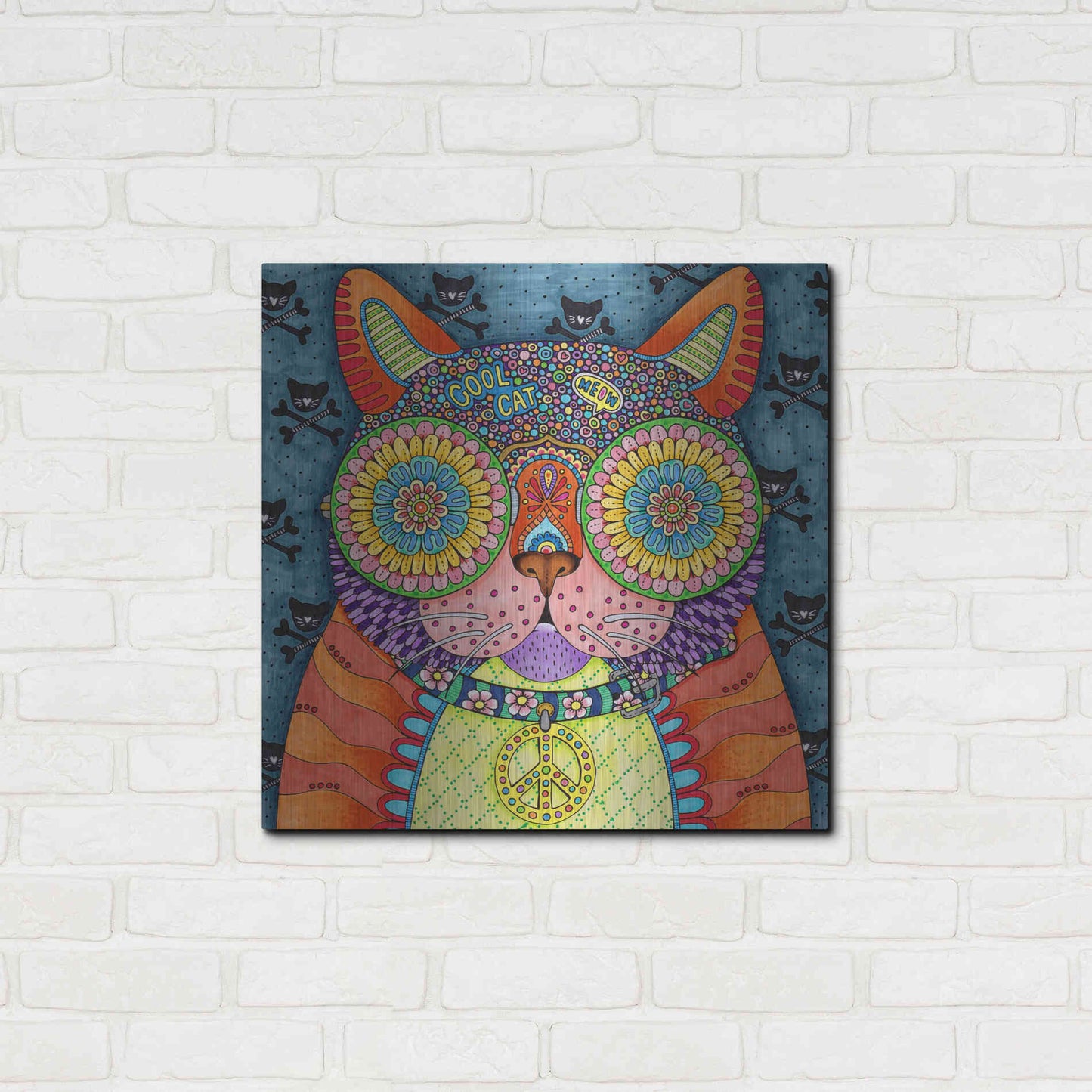 Luxe Metal Art 'Irresistible Animals 8 ' by Hello Angel, Metal Wall Art,24x24