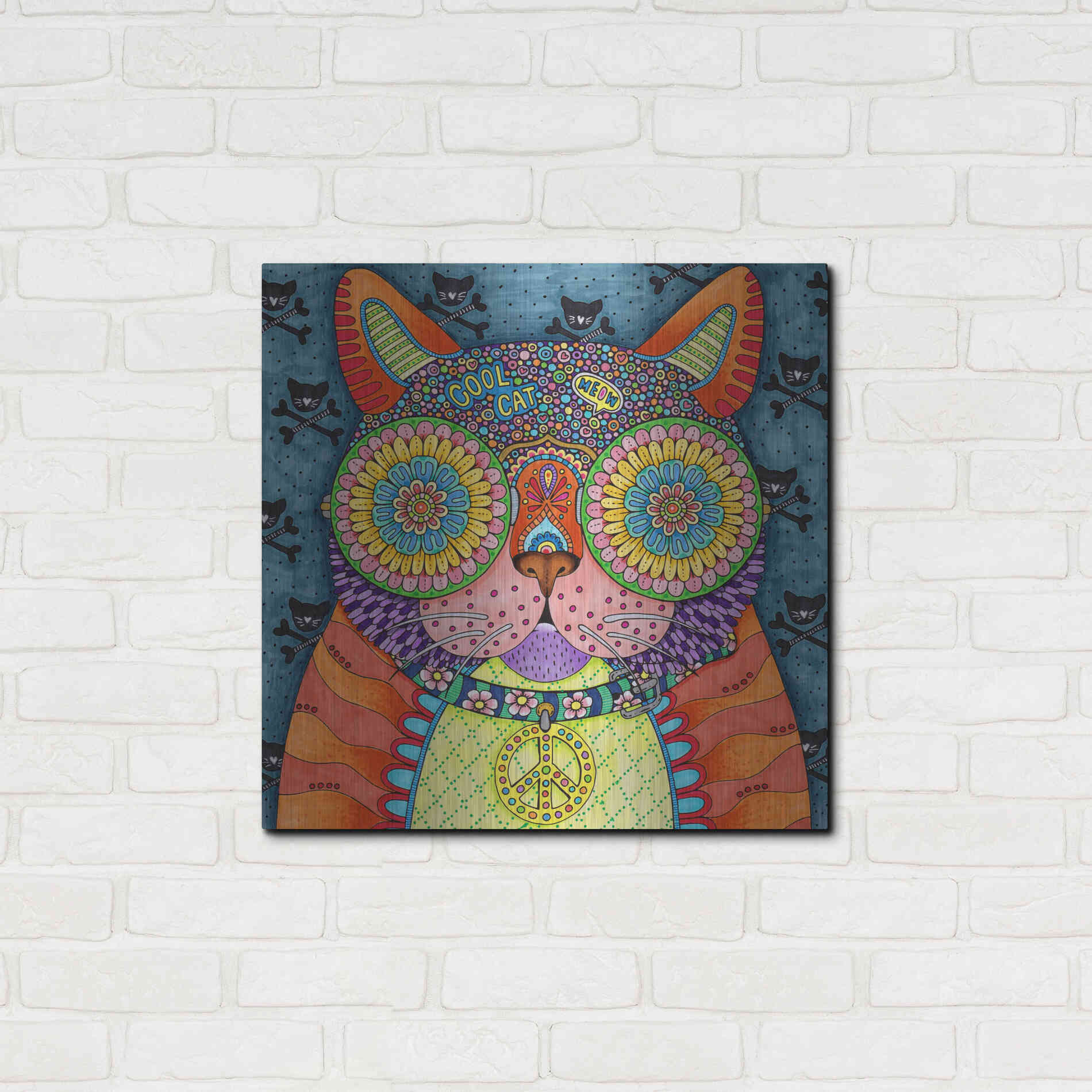 Luxe Metal Art 'Irresistible Animals 8 ' by Hello Angel, Metal Wall Art,24x24