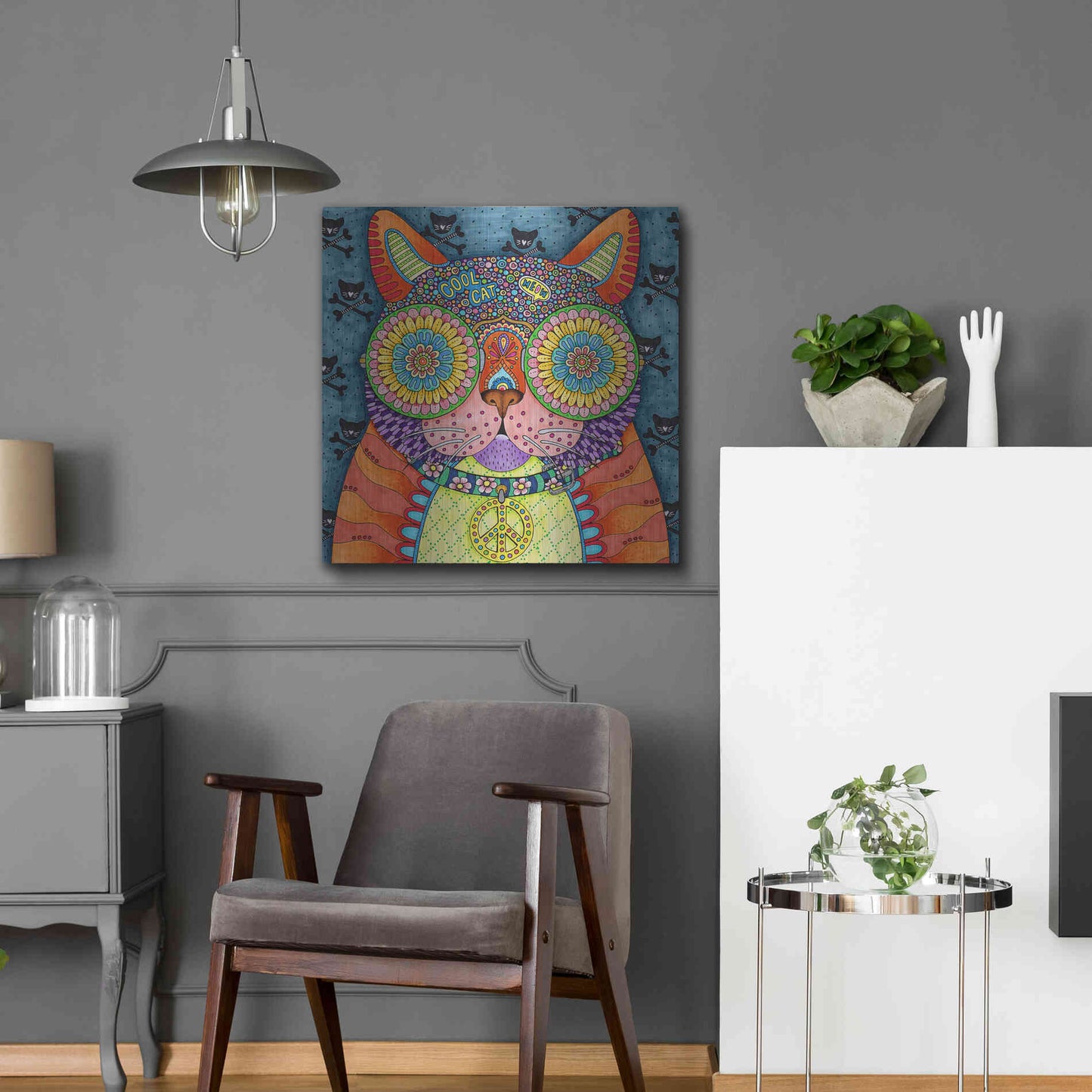 Luxe Metal Art 'Irresistible Animals 8 ' by Hello Angel, Metal Wall Art,24x24