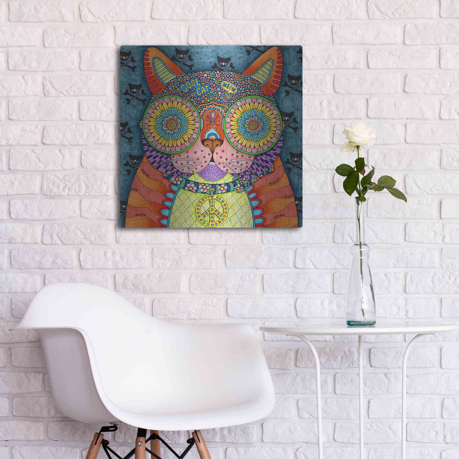 Luxe Metal Art 'Irresistible Animals 8 ' by Hello Angel, Metal Wall Art,24x24